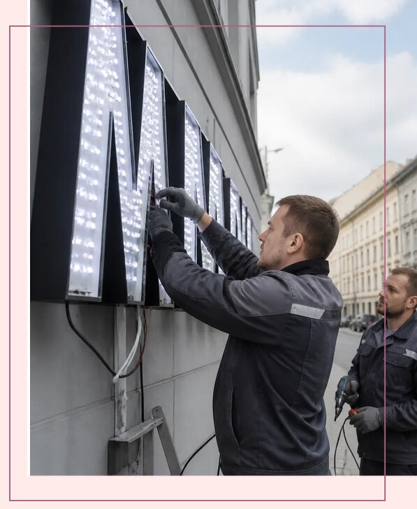 Изготовление и монтаж светодиодных LED вывесок в Белогорске